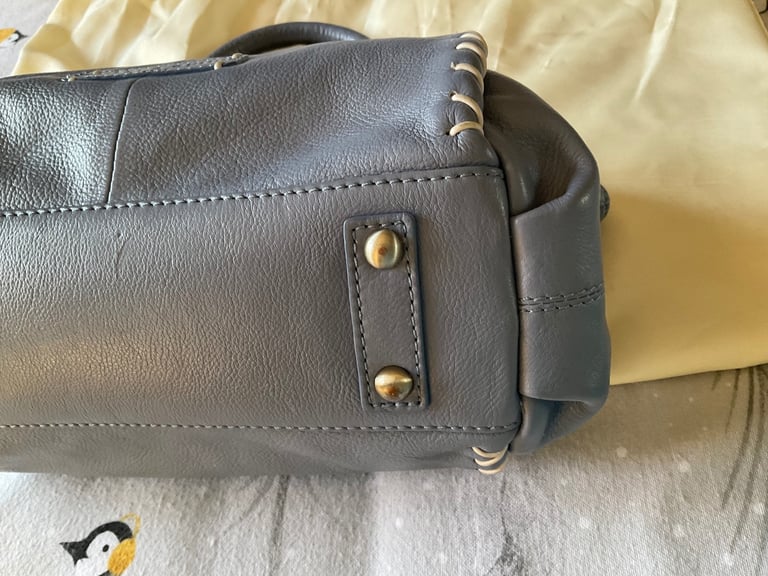 Bailey & Quinn Soft Leather Handbag & Dust-bag, Light Blue Excellent Condition