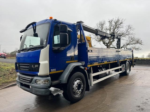 2013 13 DAF LF 55.220 alloy drop side Atlas 104.3 remote crane + block grab