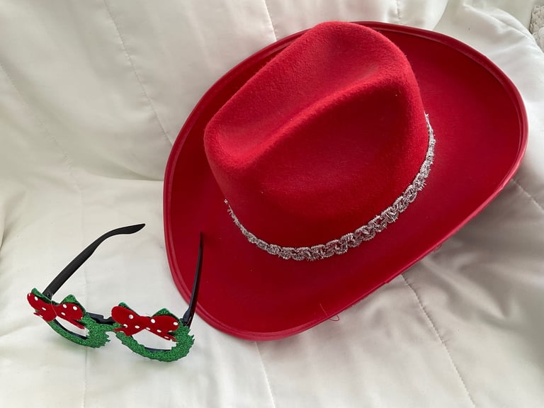 Dress Up Cowboy Style Hat and Fun Glasses 