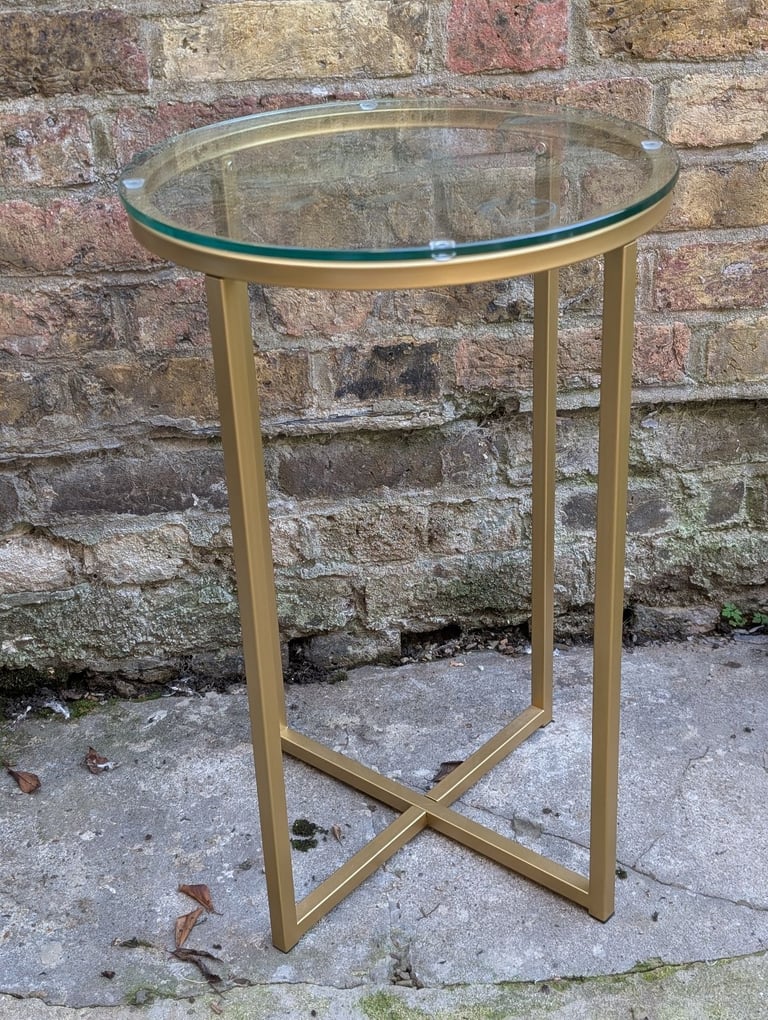 Brass and Glass Side Table