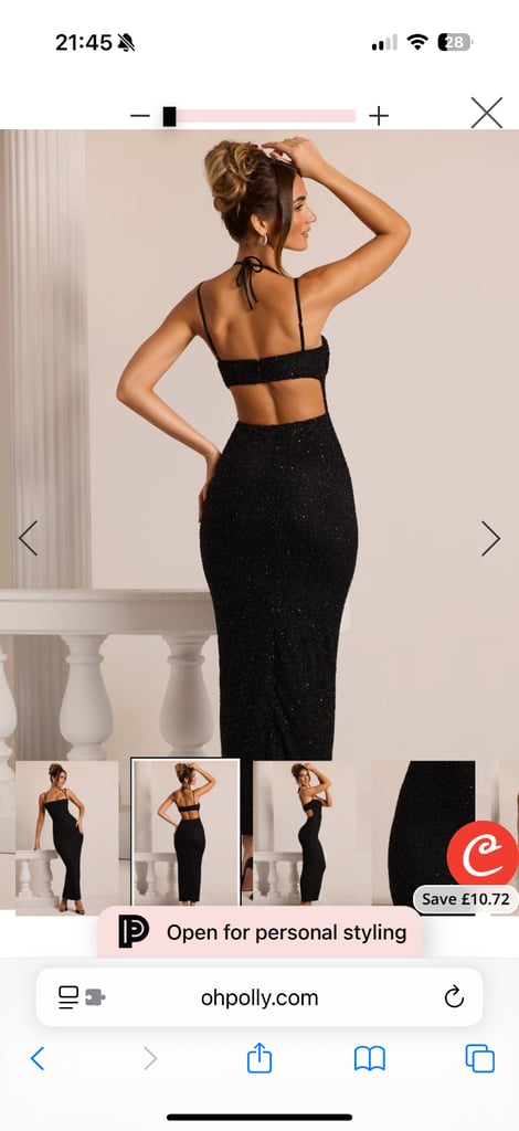 Oh Polly Monte Carlo black dress - size 6