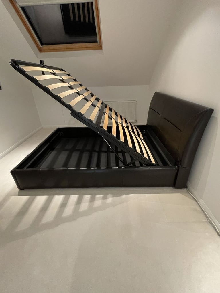 image for King Size Faux Leather Ottoman Bed Frame