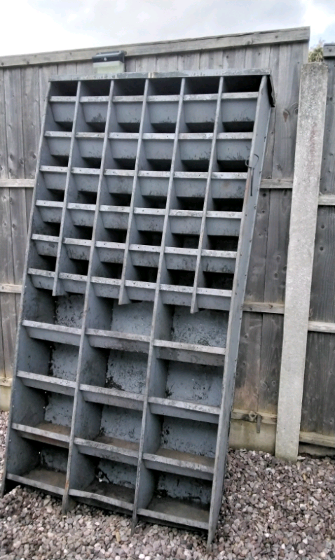 image for Vintage steel industrial shelf unit cool storage heavy
