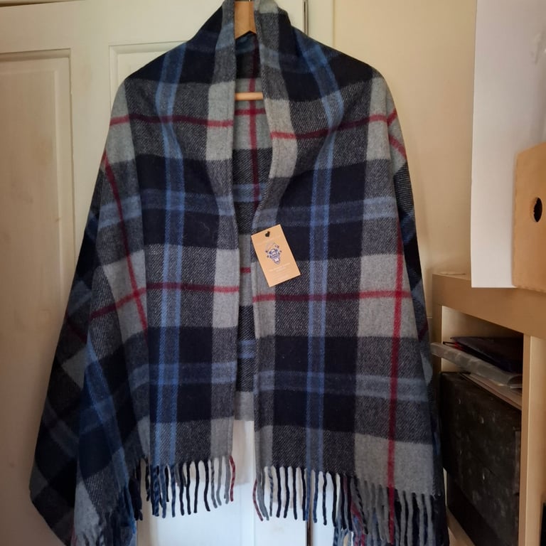 Great Scot oversized Douglas Navy scarf/shawl