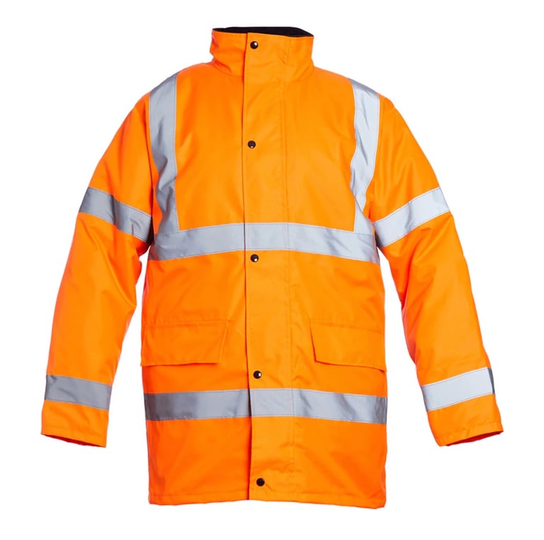 Blackrock Hi-Vis Orange Quilt Lined Waterproof Workwear Jackets, NEW