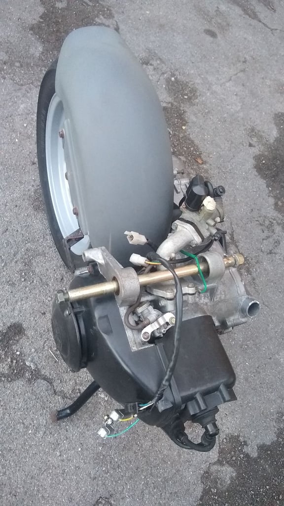 PGO, T-REX moped scooter, 50cc, 2000, complete motor/gearbox/wheel. Fully working.