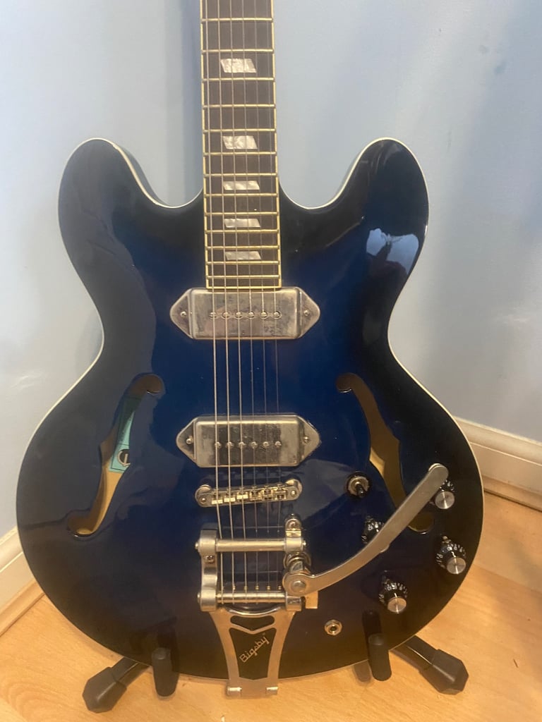 Epiphone Gary Clark Jr Blak & Blu Casino with Bigsby