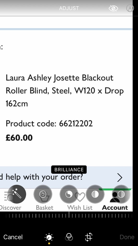 Laura Ashley roller blind Josette