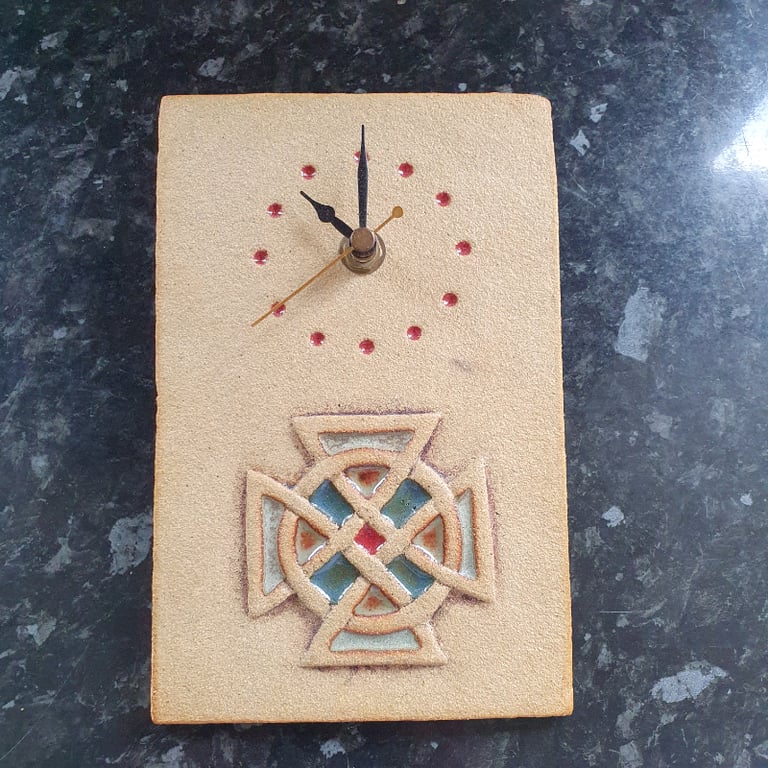 image for Slate clock (keltic sandstone design) 