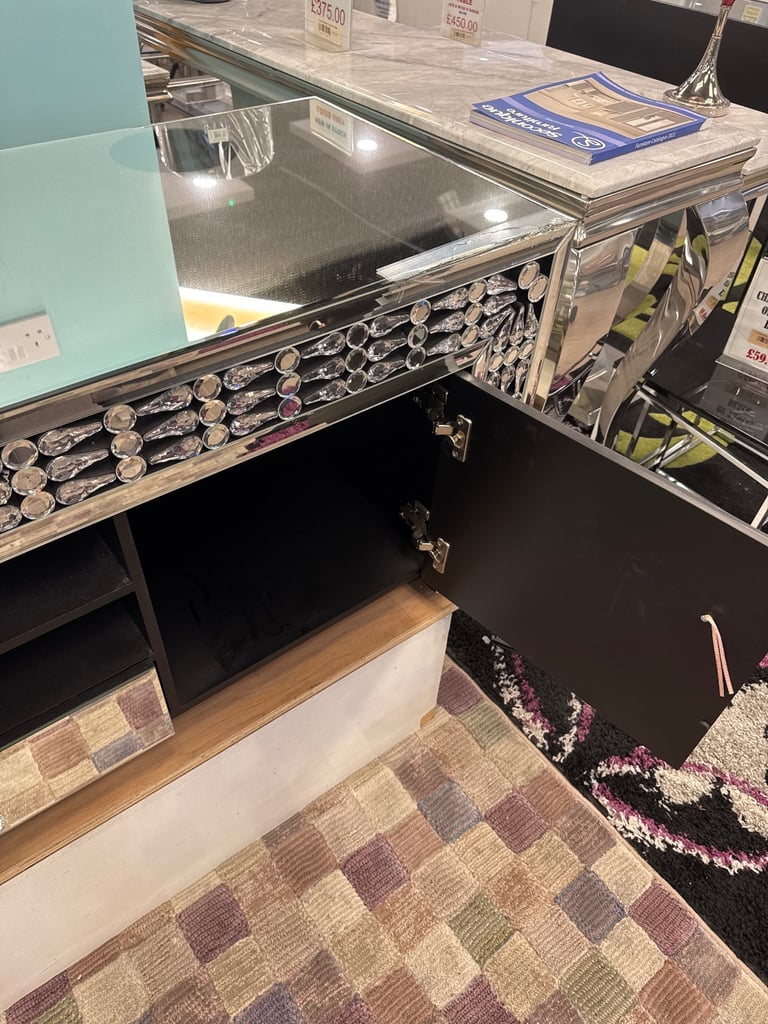 Crushed glass tv unit reduced ex display 