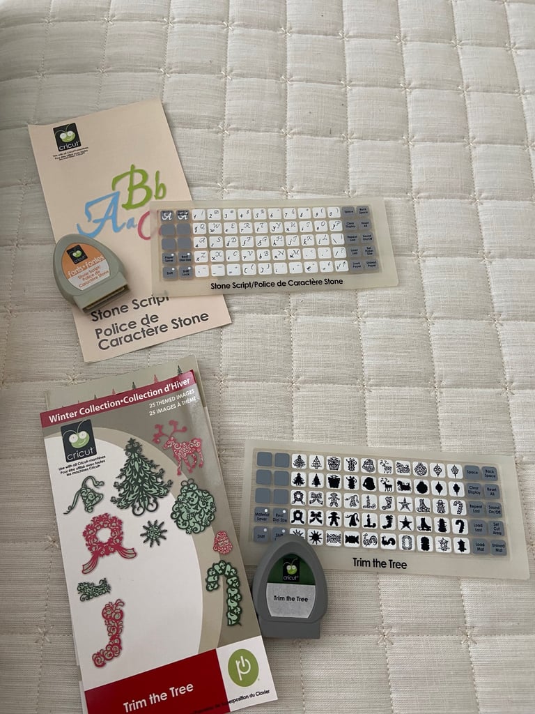 18 cartridges for use with Cricut cutting machine with 2 storage boxes