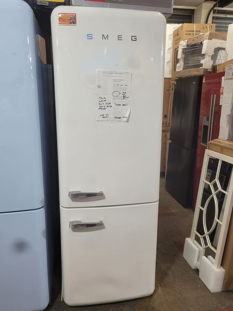  SMEG 70CM 461 LCAPACITY- 70/30 - 50S STYLE RIGHT HAND WHITE FRIDGE FREEZER-SUPERB-LAST ONE IN STOCK