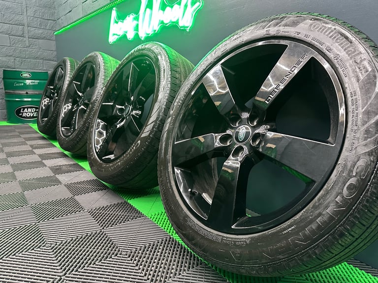 image for Land Rover Defender Genuine L663 22 inch Style 5098 Gloss Black alloy wheels & all Continentals!