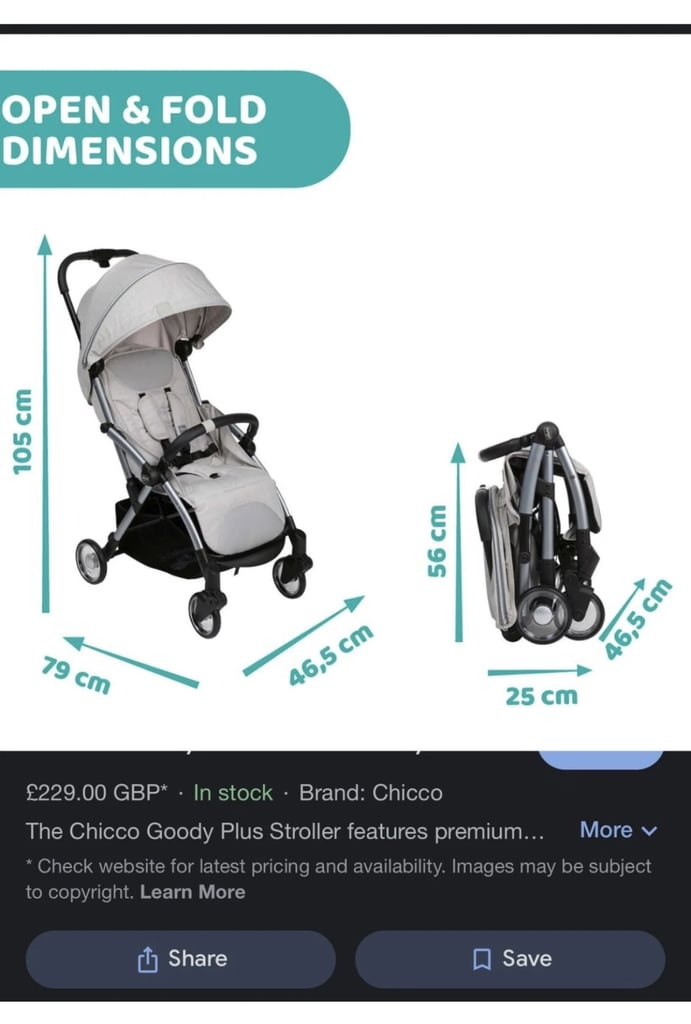 Chicco Goody Plus Stroller magic Fold -Birth To 22kg