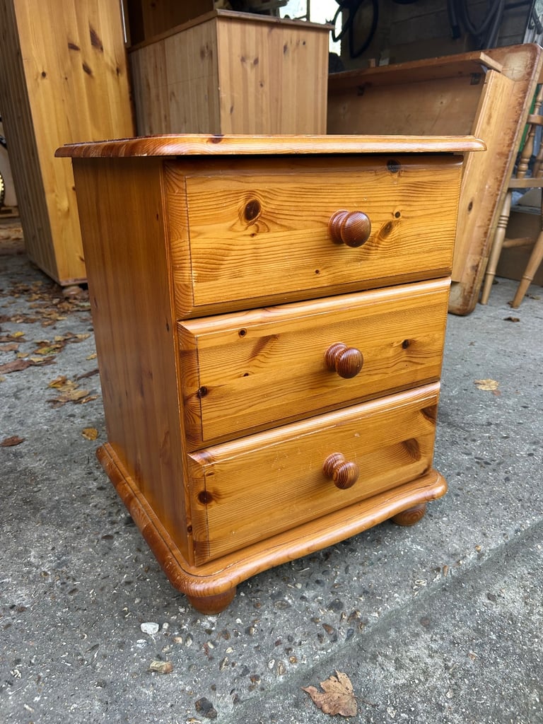 image for Lovely solid chunky pine bedside table. Possible delivery 