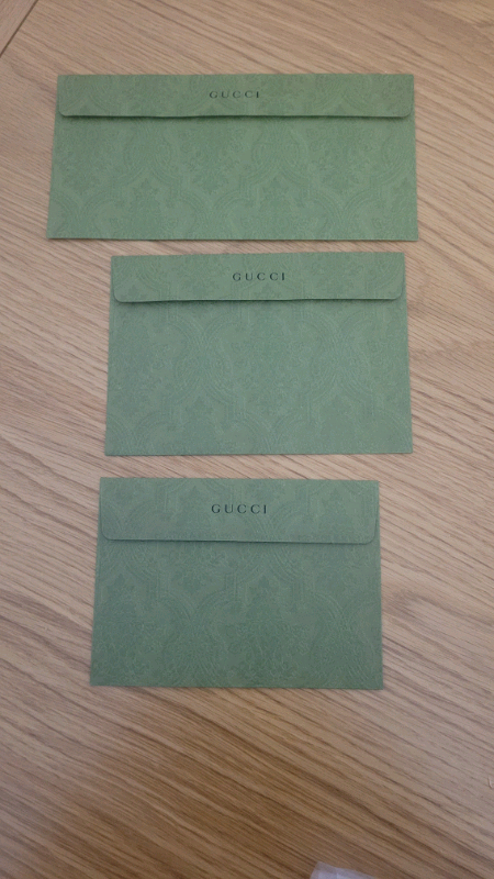 3x Brand new Gucci Envelopes 100% Genuine 