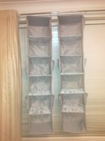 Hanging Shelves Storage Organiser for Wardrobe Cupboard Grey