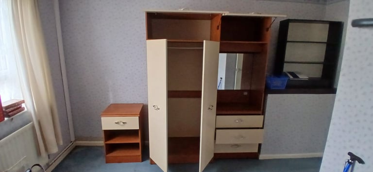Wardrobe and bedside cabinet 