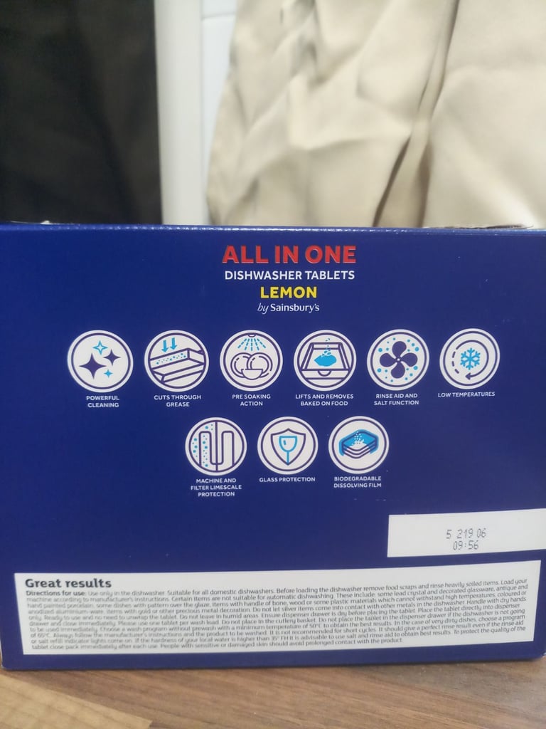 image for All-in one Sainsbury's dishwasher Tablets (59 tablets)