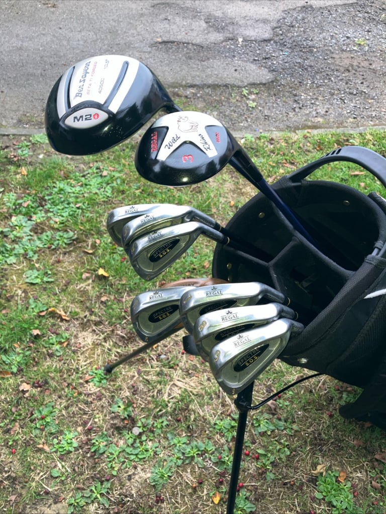 Men’s Golf Clubs Driver 3 Wood Regal 4-9 Iron Set Pw Wedge Putter Stand Bag 