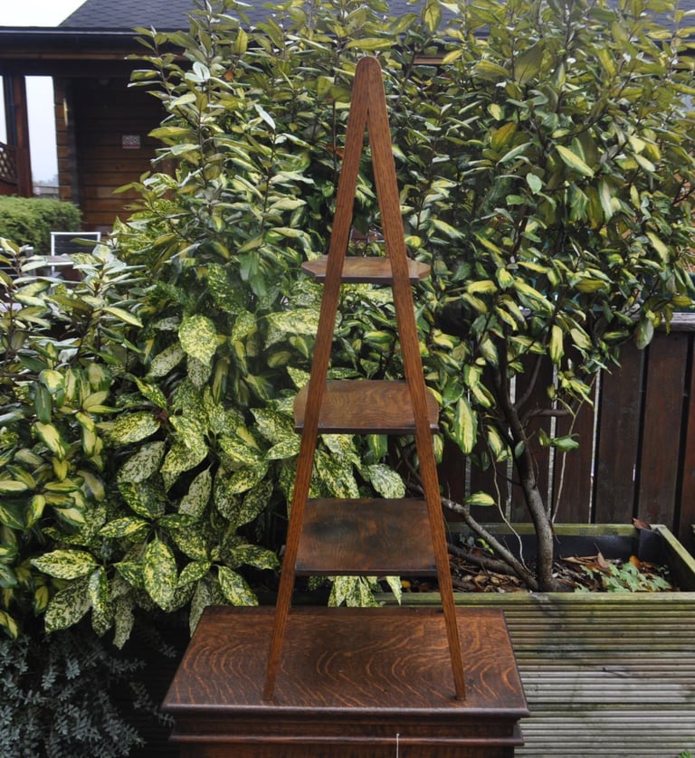image for Vintage oak three tier a frame stand