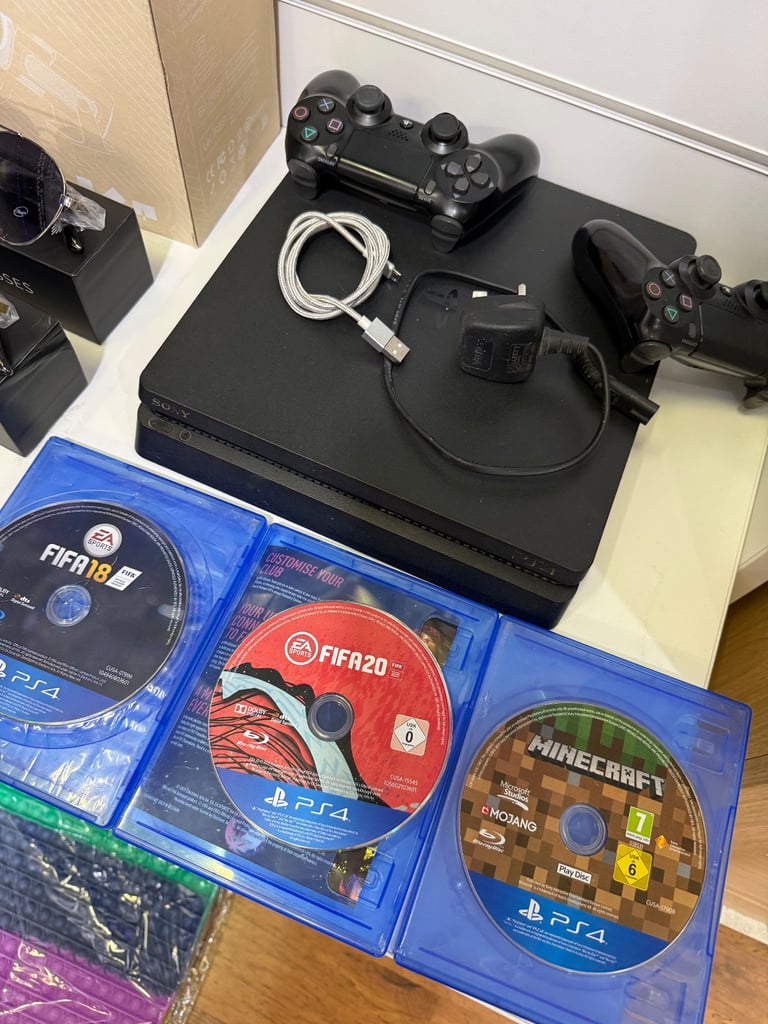 image for PlayStation 4 slim disc version 2 controller with 3 Games 