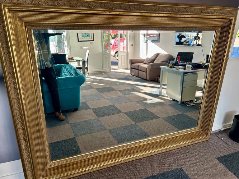 Large Ornate Gold Gilt Wall Mirror – 228.5 cm × 168 cm – Statement Piece