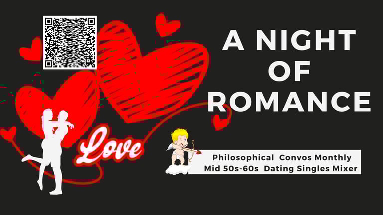 image for Night of Romance: Philosophical Convos Mid 50-60s Dating Mixer-Sunday,19 October 7-10pm, Hampstead
