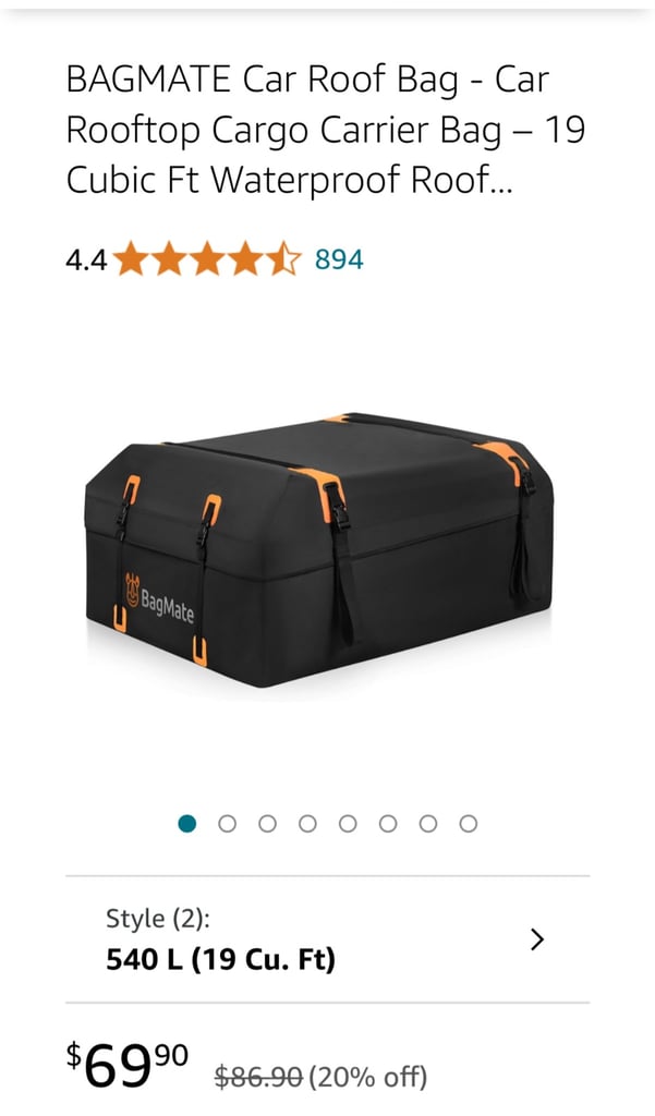 Car roof rack storage 