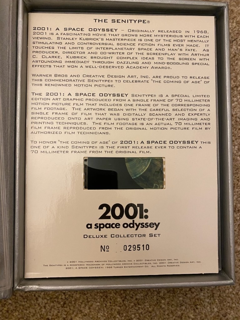 2001, A Space Odyssey, Stanley Kubrick DVD box set, numbered edition with film cell+booklet