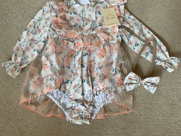 image for Dolly Wears Romper and matching bow  Age 2-3 years