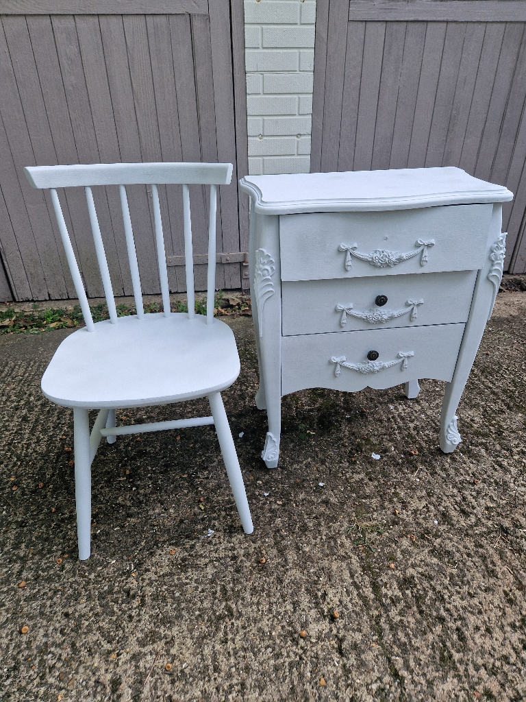 Wooden chair & chest set