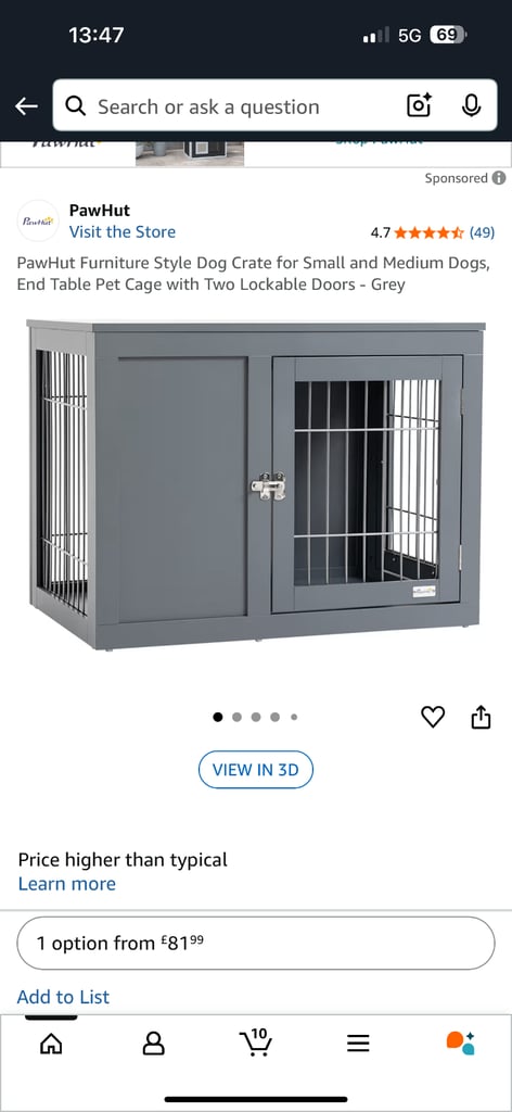 Small/medium dog crate 