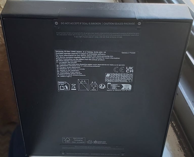 Samsung Galaxy Z Fold6 512gb/12gb, crafted black, unlocked, retailed box