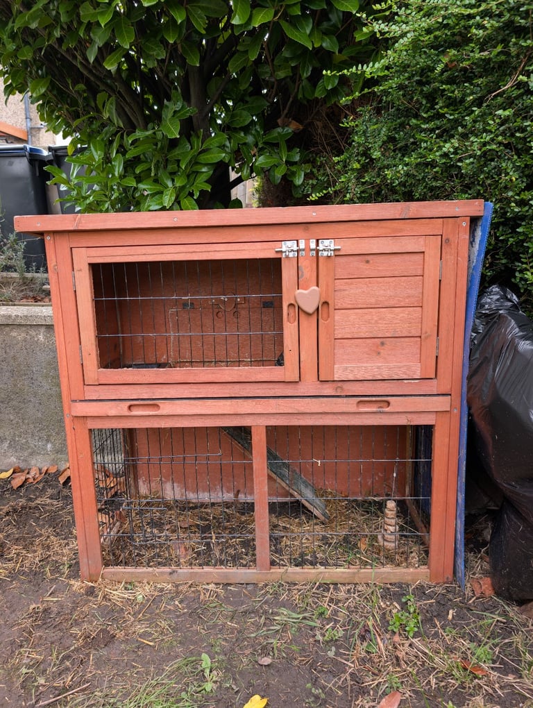 Brown hutch used + new cover.