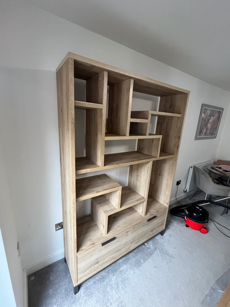 Next Bronx Large Shelving Unit Light Oak