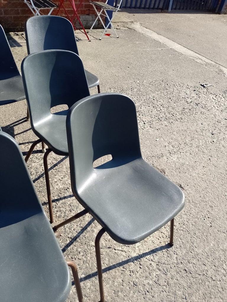 Black stacking chairs, Ref:18326 10 available @£10 each £10.00