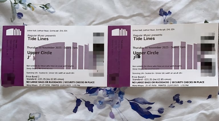 image for 2 Tide lines tickets 20/11/25 Usher hall Edinburgh 