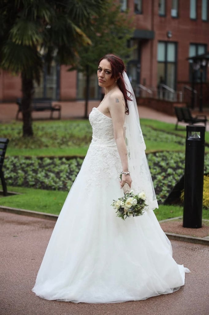 White beautiful wedding dress