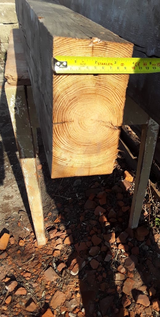 Reclaimed, 200 years solid pine beam. 7 foot long.