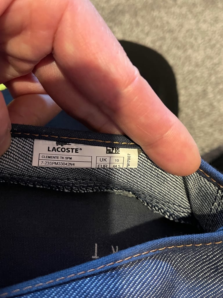 Lacoste Clemente Leisure Smart Denim Mens Summer Sneakers in Blue Denim Size 10 UK 