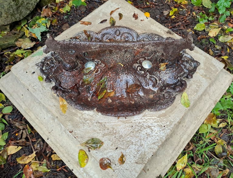 image for Large iron vintage mounted boot scraper 