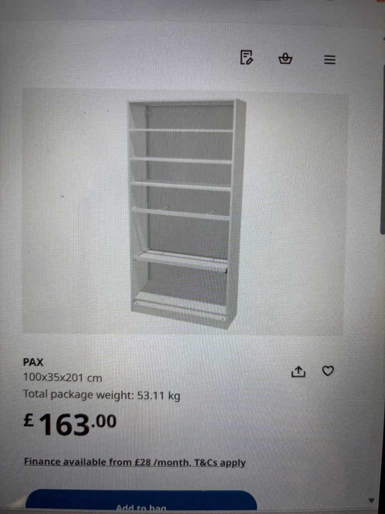image for IKEA PAX wardrobe worth £163