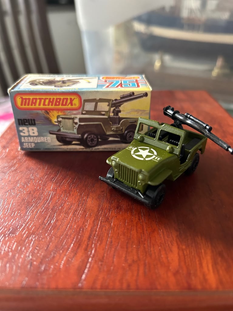 Vintage Matchbox Superfast No 38 Military Jeep boxed