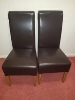 image for 2x Oak Furniture King Dining Chairs in Brown - New and never used!