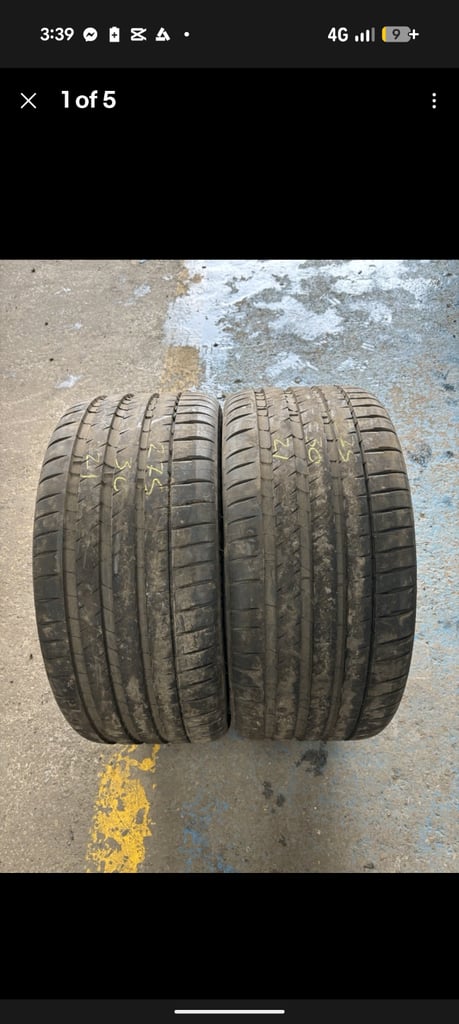 2x 275 30 21 Used Michelin Pilot sport 4s 98Y 5123 DOT CODE 6mm+ Tread