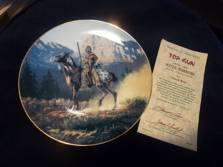 Native American Collectable Top Gun Mystic Warriors Plate.