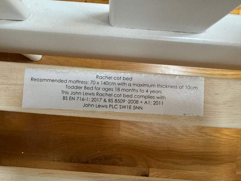 John Lewis Cotbed Cot / Toddler Bed