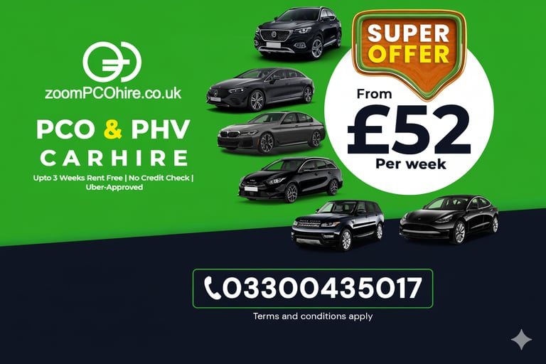 image for PCO Car Hire Rent to Buy 7 8 9 Seater Tesla Mercedes BMW UberXL Exec Lux Wheely Blacklane