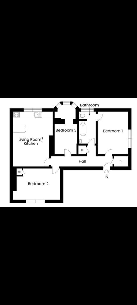 First floor, 3 bedroom spacious flat in Drumchapel, Glasgow 